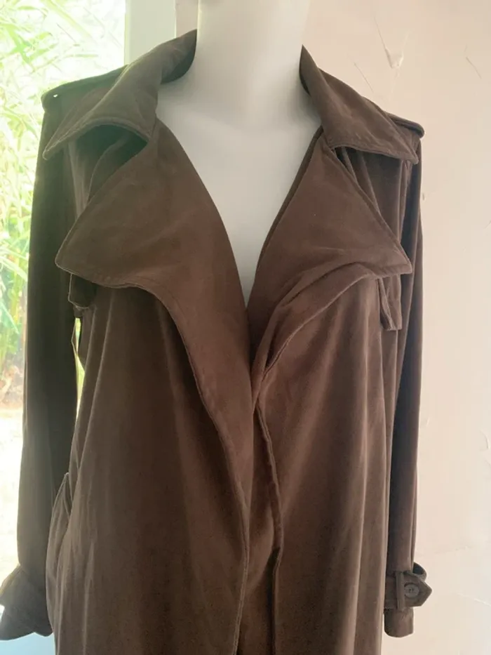 Trench gabardine Zara taille S kaki - photo numéro 2