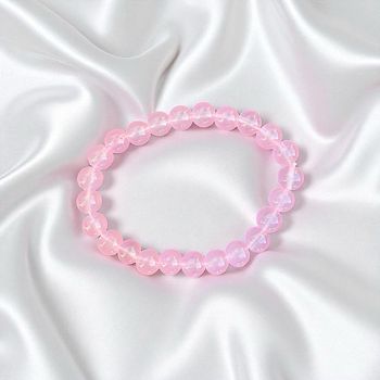 Bracelet en pierre naturelle 8mm – Quartz rose – Neuf jamais porté