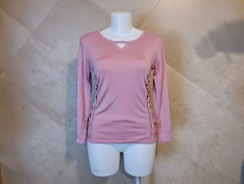 top mauve manches 3-4 Taille 2 Christine Laure Neuf