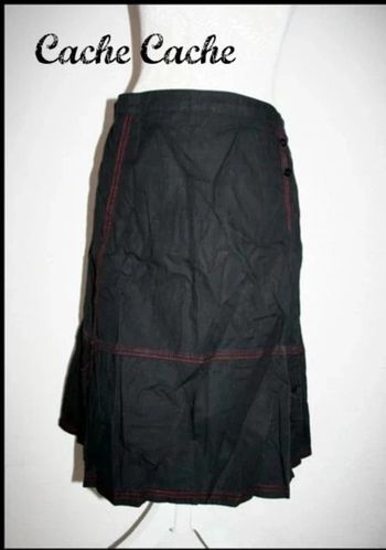Jupe noire avec couture rouge taille 42 Cache Cache