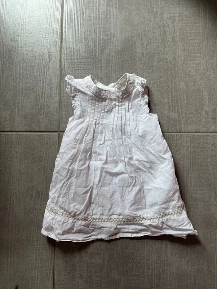 Robe blanche fille 12 mois 74 cm