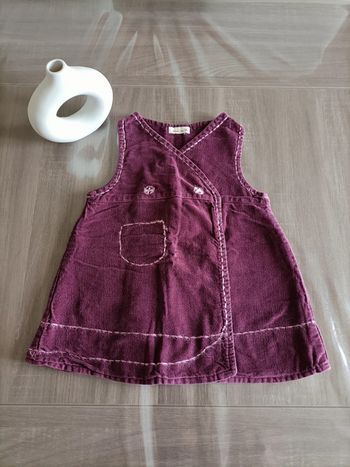 Robe d'hiver portefeuille sans manches aubergine 18 mois