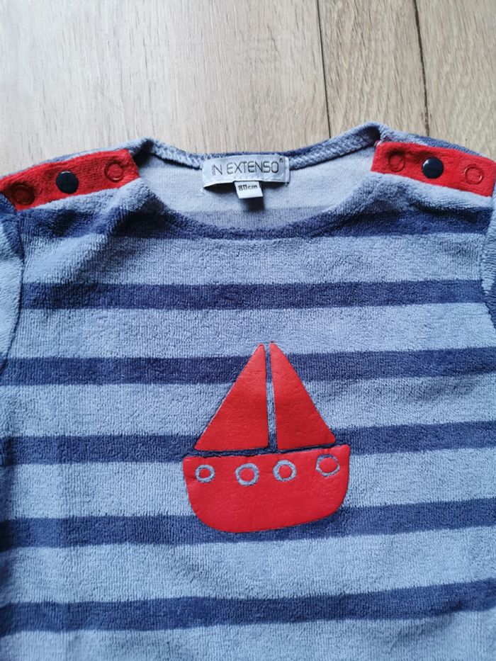 Pyjama velours marin In Extenso 18 mois - photo numéro 3