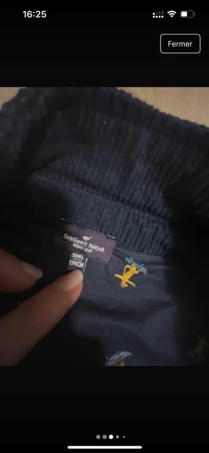 Veste en velou sergent major 9 ans - photo numéro 3