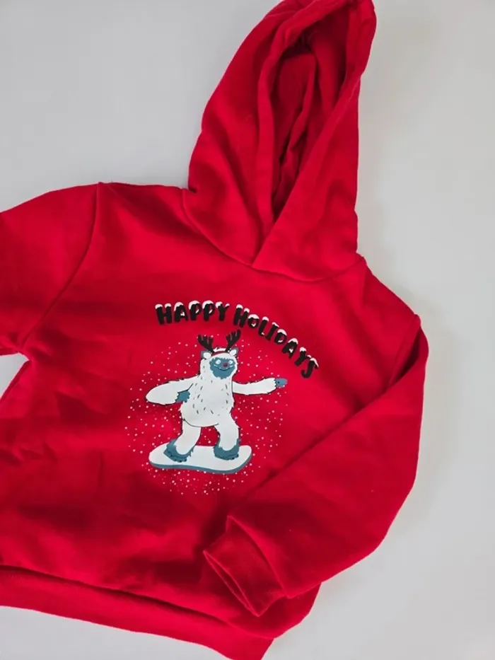 Sweat rouge à capuche - photo numéro 2