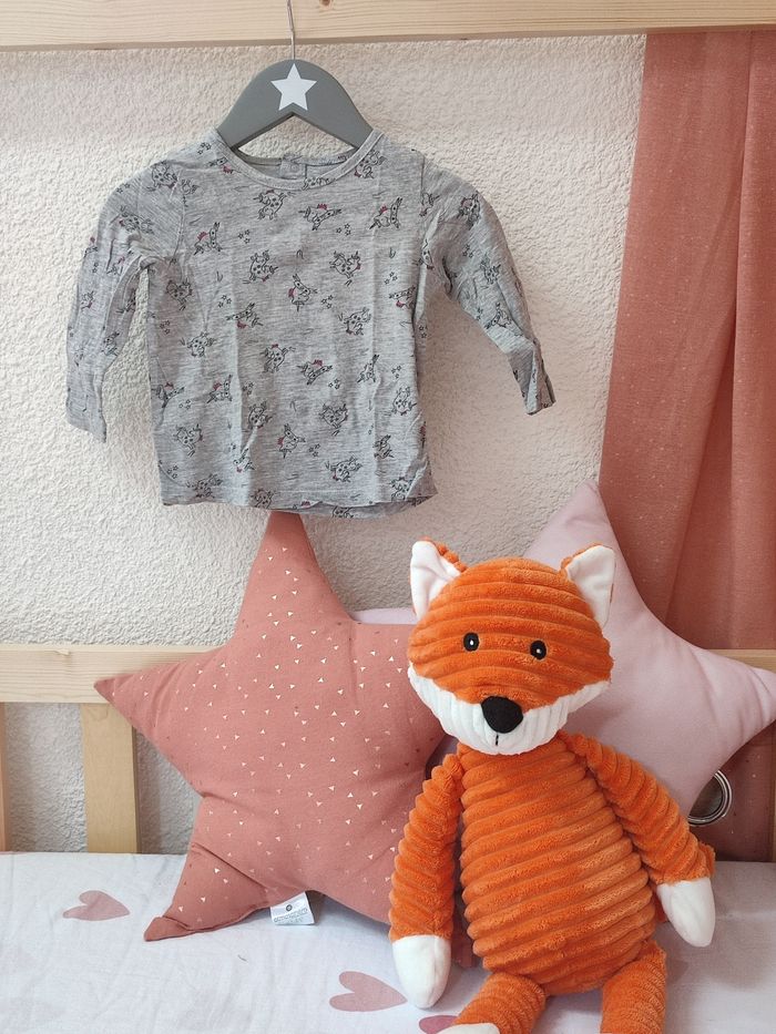 Tee-shirt manches longues - Motifs licorne - 12 mois - Très bon état - Pat & Ripaton
