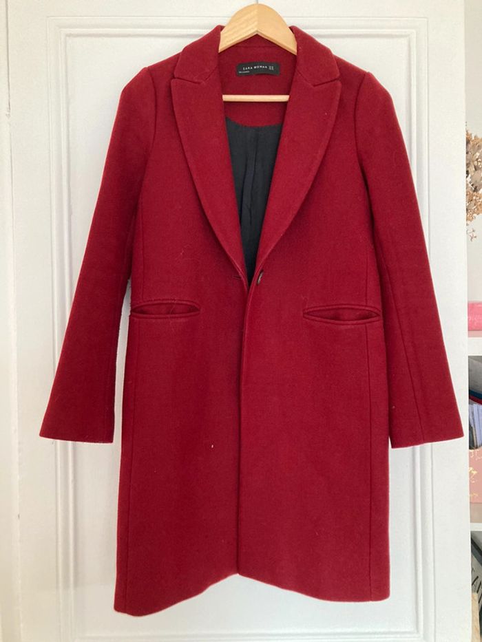 Manteau bordeaux Zara XS