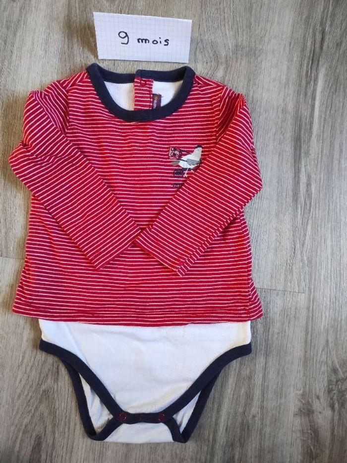T shirt manches longues, body intégré
