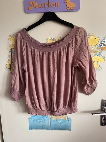 Top à épaules découvertes à plumetis, taille 36, marque Women Only