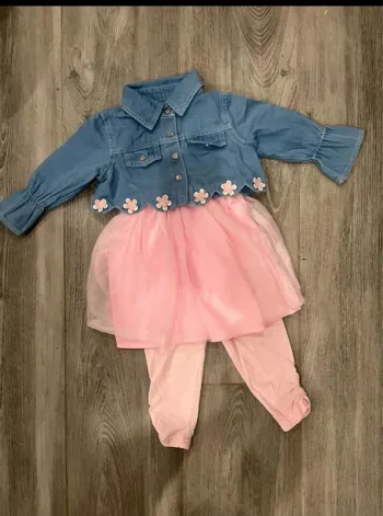 Ensemble veste+robe+legging 12 mois bb fille