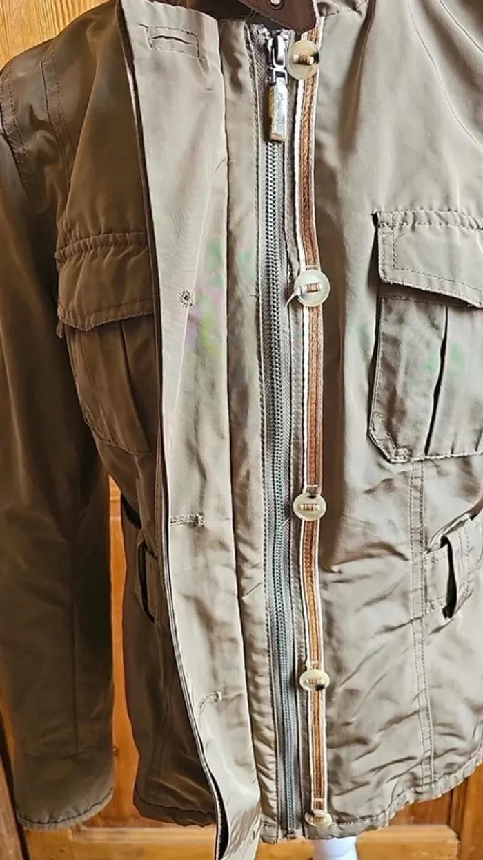 Veste Massimo Dutti kaki vintage - photo numéro 5