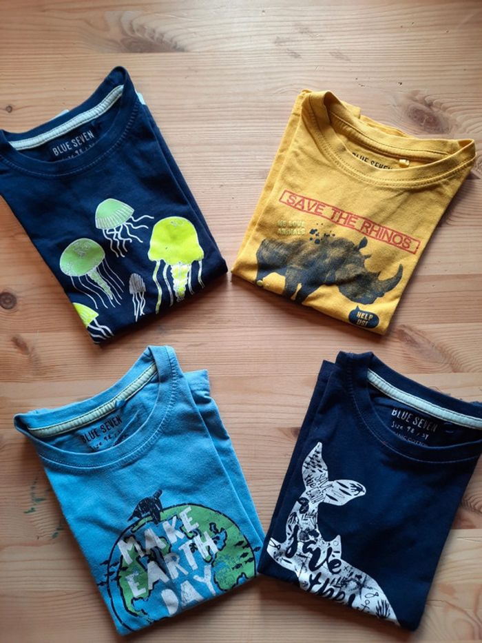 Lot 4 t shirts Blue seven coton bio 3 ans ou 98 cm - photo numéro 2