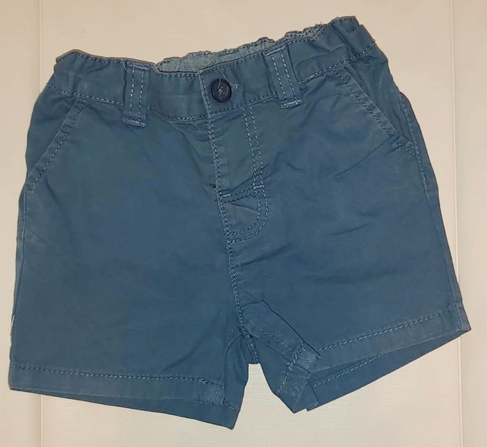 Short toile bleu