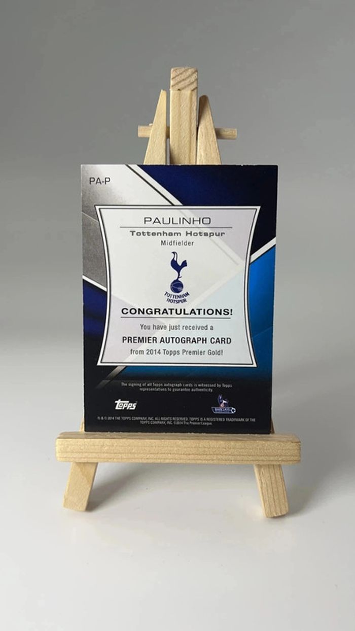 2014 Topps Premier Gold Paulinho auto autographe #PA-P Tottenham Hotspur - photo numéro 5