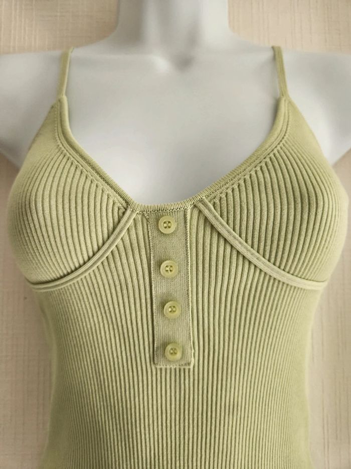 Débardeur court vert clair Zara S - photo numéro 3