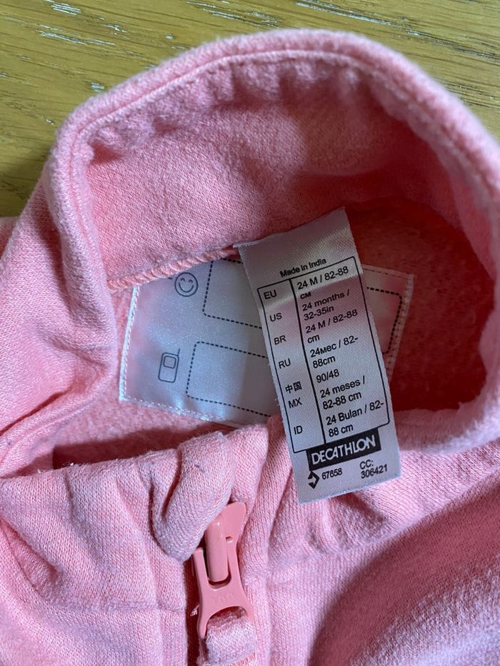 Décathlon Gilet zippé polaire rose Taille 24 mois - photo numéro 5