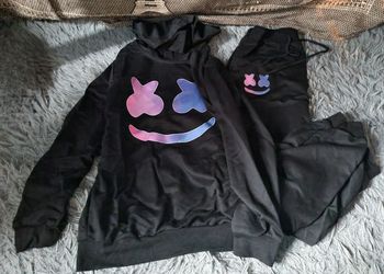 Ensemble de sport noir imprimé Marshmello 7-8ans mixte