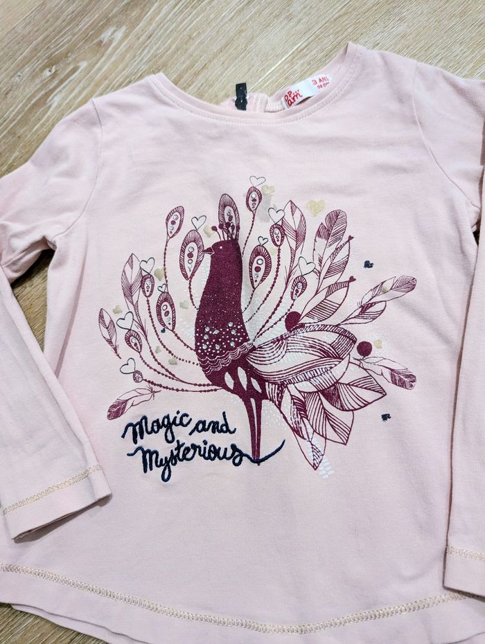 T-shirt rose 36 mois bébé fille Sergent major - photo numéro 2