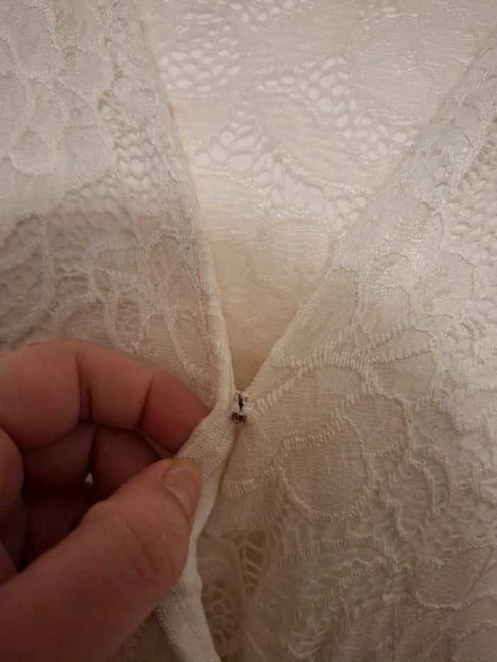 Combishort robe en dentelle blanche crème taille XS/S 34/36 - photo numéro 3