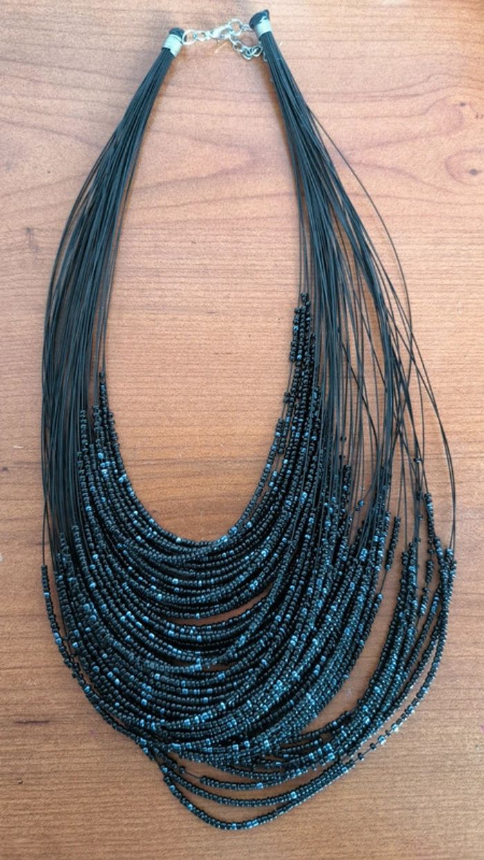 Collier multi rangs perles - photo numéro 2