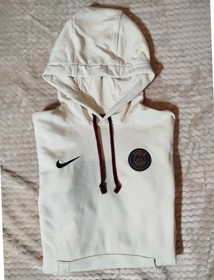 Sweat à capuche PSG Nike Blanc Taille S