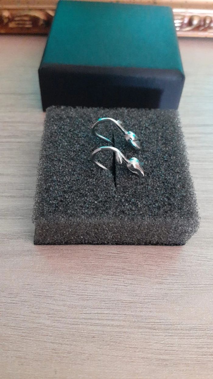 boucles d'oreilles tulipes 925 - photo numéro 2