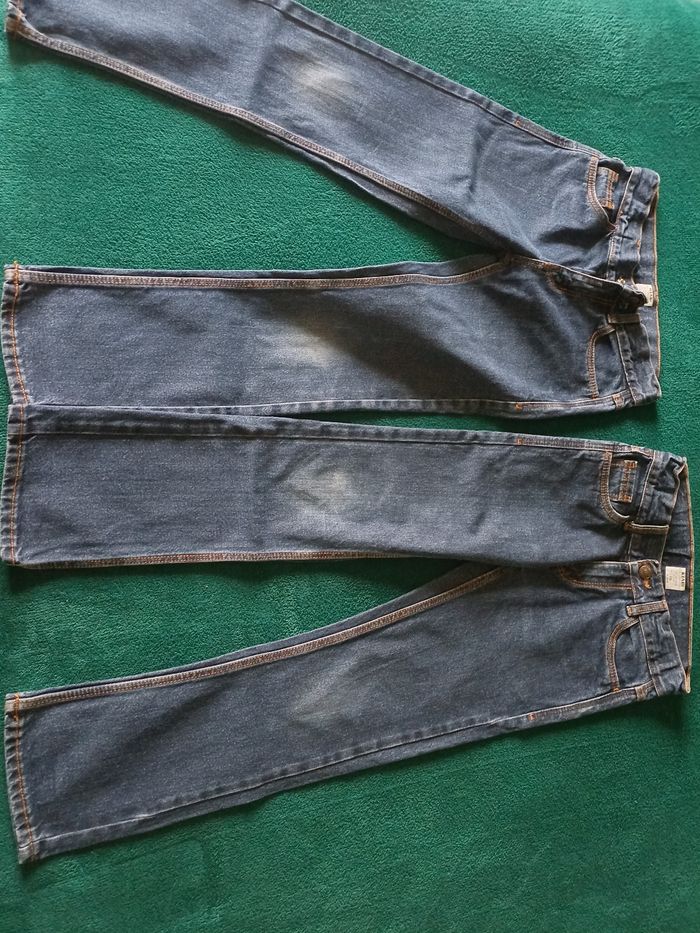 Deux jeans 9 ans garcon pression et ajustables - photo numéro 2