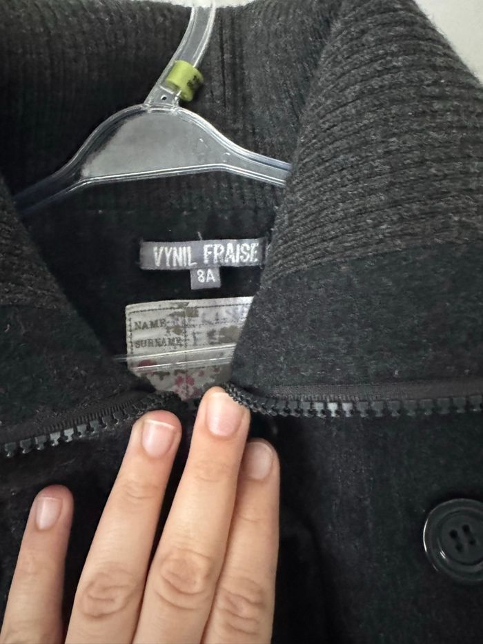 🧥 trench court - gris foncé - fille - 8 ans -vinyl fraise - bon état - photo numéro 2