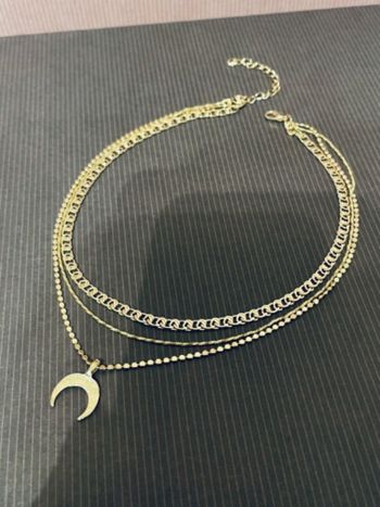 Collier multirang en laiton doré sans nickel