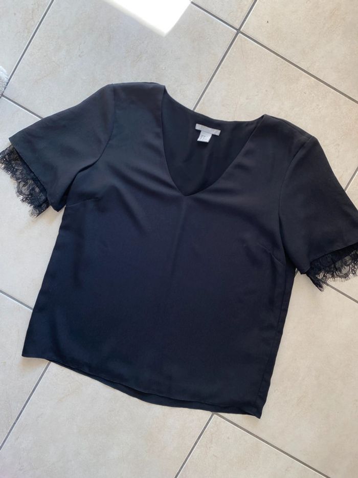 Blouse noire dentelle H&M 36 - photo numéro 9