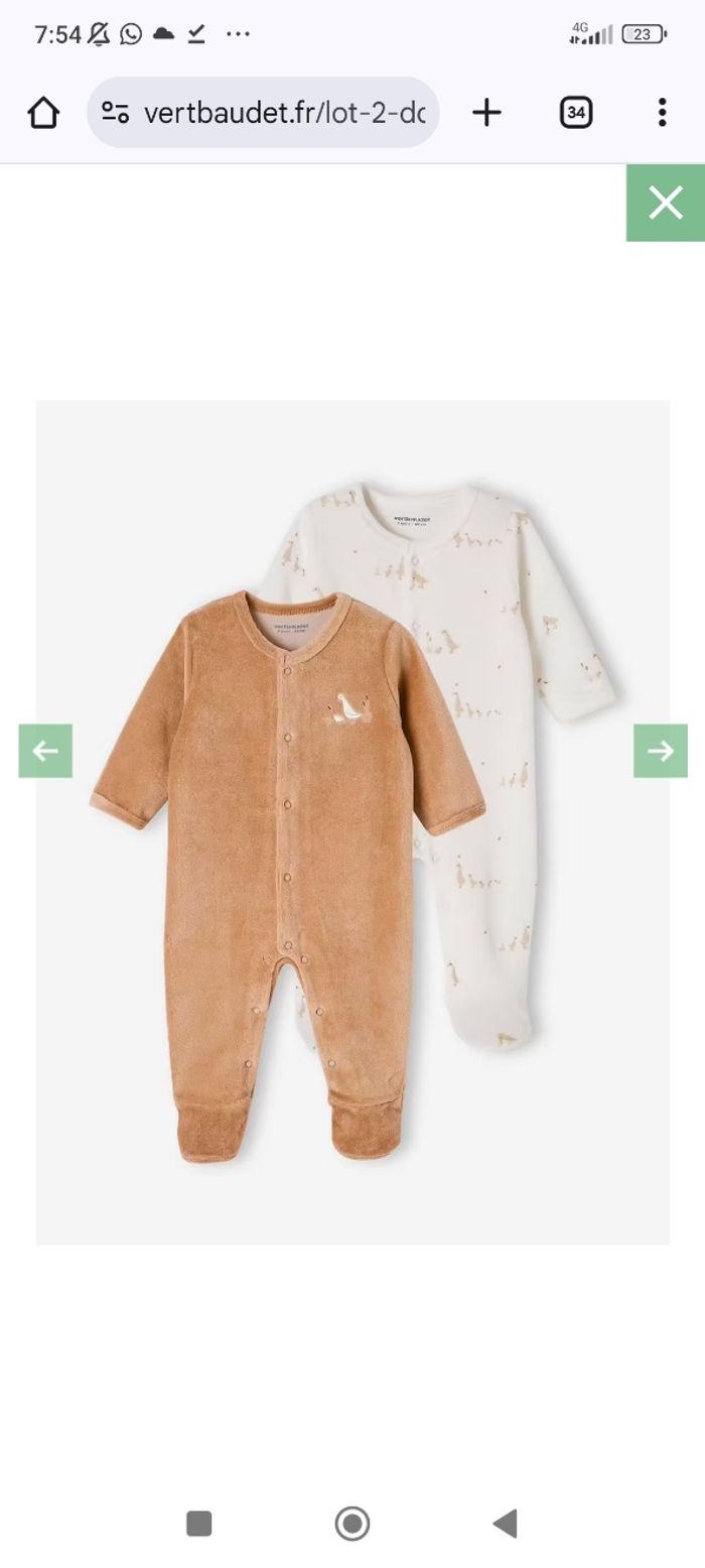 Pyjamas velours Verbaudet