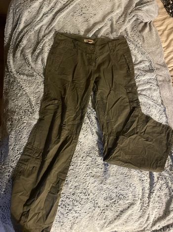 Jean taille basse vintage Jennyfer vert kaki