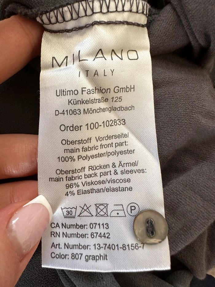 Blouse bi matière grise Milano Italy TXL 42 - photo numéro 9