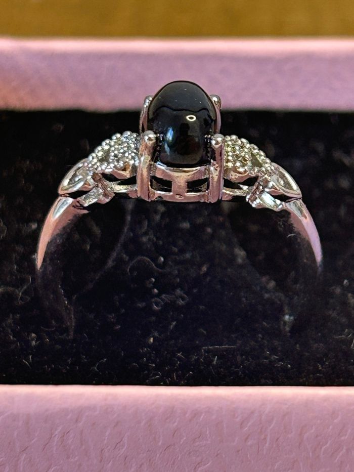 Bague réglable en laiton et en onyx noir – Force & Protection - photo numéro 2