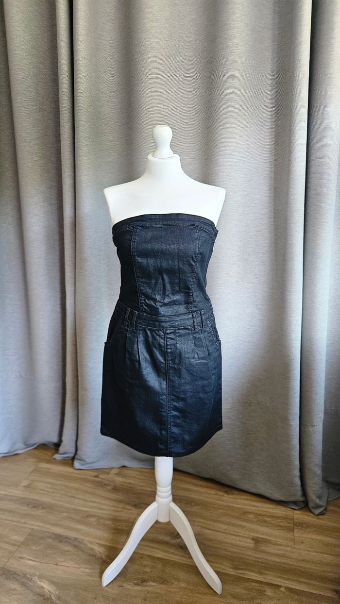 Robe en jean bustier noir, taille M, Bonobo Jeans - photo numéro 1
