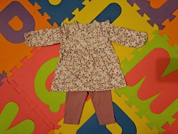 Ensemble tunique manches longues legging violet fleur, taille 3 mois (62 cm)