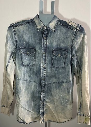 Chemise en jean Diesel délavée strass – taille S