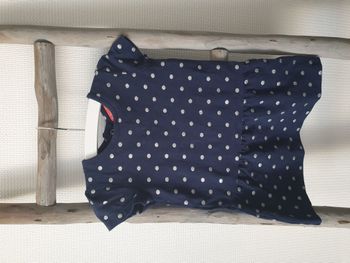 Robe bleu foncé à pois argent pailleté - 12M - Tissaia