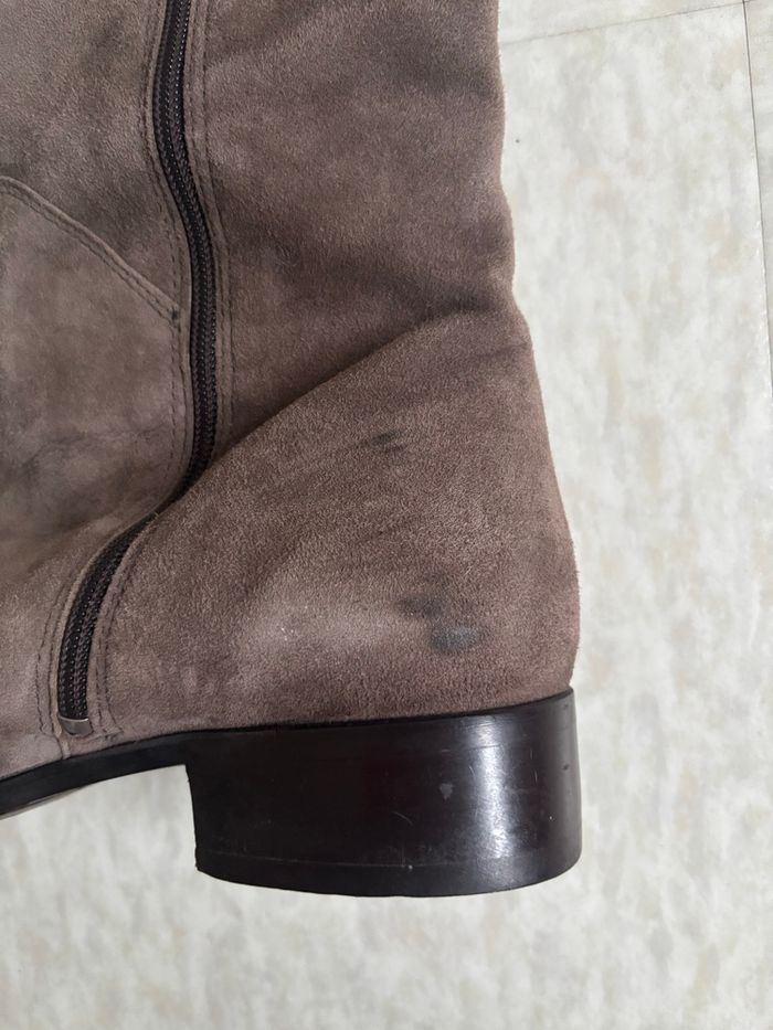 Bottes cavalière en daim vintage petit prix doublé cuir marron taille 40 - Topy - photo numéro 4