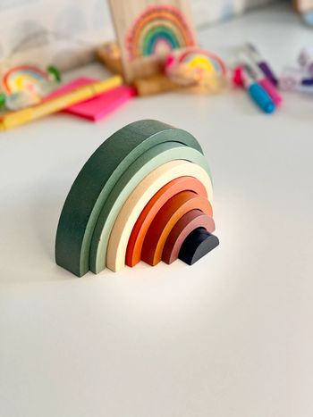 Arc en ciel en Bois Montessori Version Green