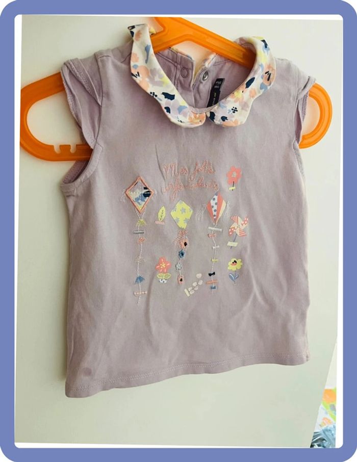 Joli petit t-shirt col Claudine sergent major 4 ans