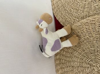 Doudou Vache Cow Kuh Ecru Beige Mauve Ajena Nounours Genre Milka 