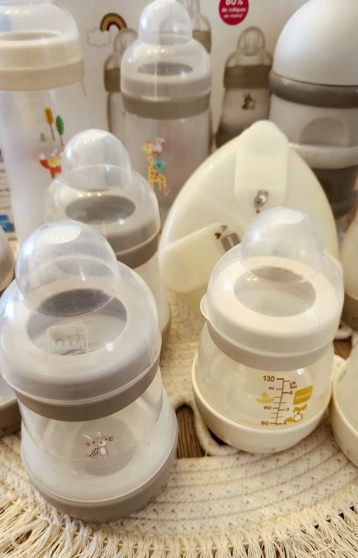 Gros lot de Biberons bébé Mam Gris Beige - photo numéro 9
