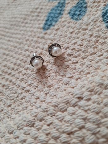 Boucles d'oreilles perle + strass
