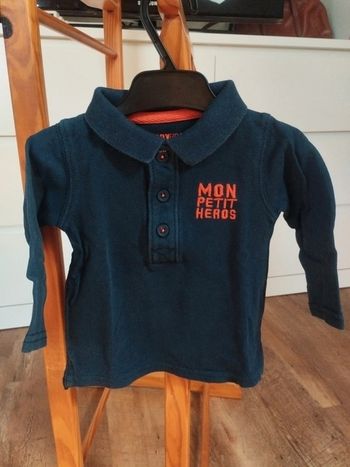 Polo piqué manches longues bébé garçon taille 6 mois
