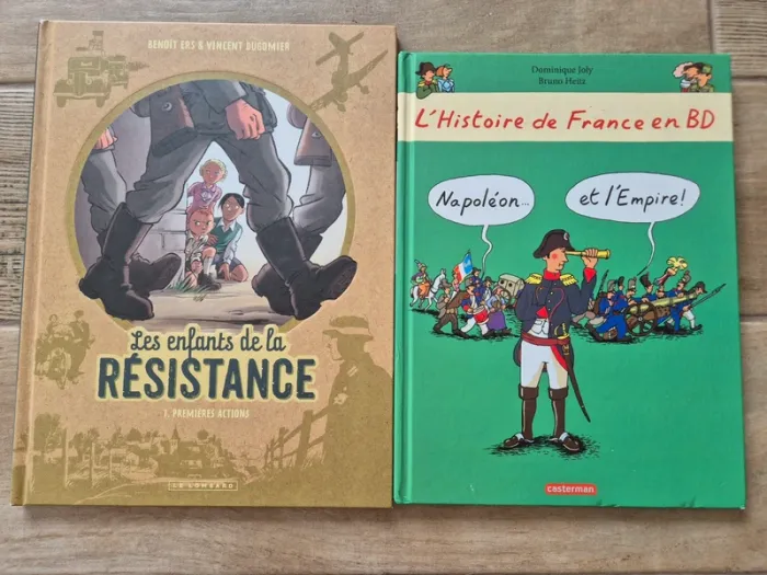 Lot de 2 BD Les enfants de la résistance et l'histoire de France en BD