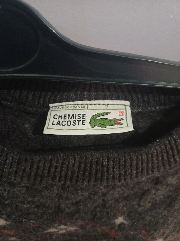 Pull Lacoste bon état logo brodé vert - photo numéro 2