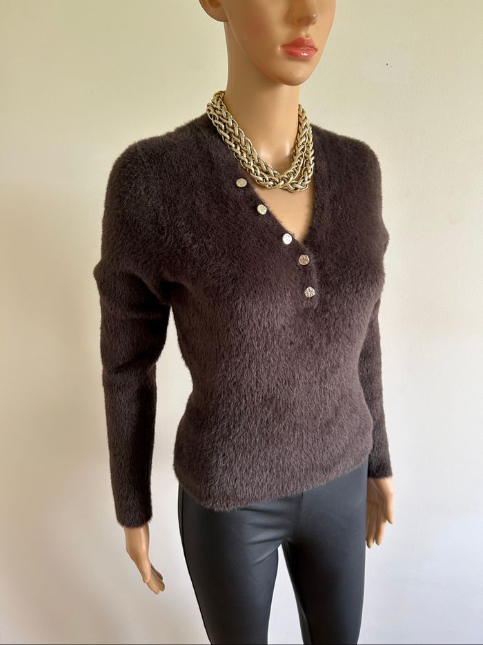 Pull marron tout doux Morgan taille XS jamais porté - photo numéro 2