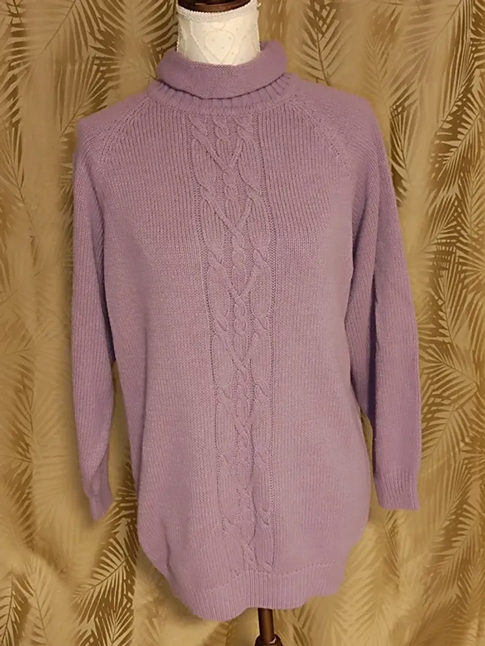 Pull tricot-Lilas💜Taille 38-40