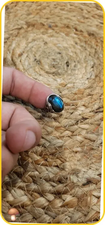Bague labradorite en argent 925 avec poinçon - Très bon état
